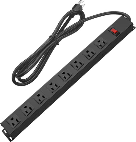 Metal 8 Outlet Mountable Power Strip - Apalipapa