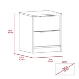 Nightstand Cervants, Two Drawers, Metal Handle, Light Gray Finish - Apalipapa