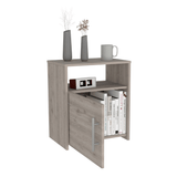 Nightstand Cuarzz, One Cabinet, Light Gray Finish - Apalipapa