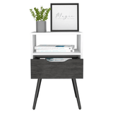 Nightstand Fugaz, Open Shelf, Single Drawer, Smokey Oak / White Finish - Apalipapa