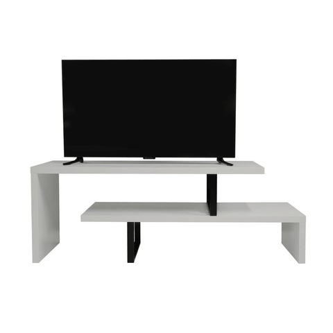 Orford Mid-Century Modern TV Stand with MDF Shelves and Powder Coated Iron Legs - Apalipapa