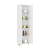 Pantry Cabinet Phoenix, Five Interior Shelves, White Finish - Apalipapa