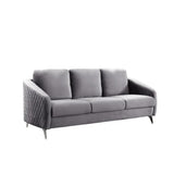 Sofia Gray Velvet Modern Chic Sofa Couch - Apalipapa