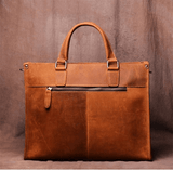 The Dagmar Leather Briefcase | Vintage Leather Messenger Bag - Apalipapa