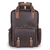 The Gaetano | Large Leather Backpack Camera Bag with Tripod Holder - Apalipapa