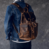 The Olaf Rucksack | Vintage Leather Travel Backpack - Apalipapa