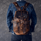 The Olaf Rucksack | Vintage Leather Travel Backpack - Apalipapa