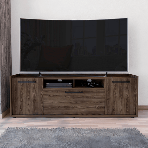 Tv Stand for TV´s up 55" Dext, One Cabinet, Double Door, Dark Walnut Finish - Apalipapa