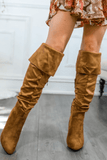 Unmatchable Pointy Slouchy Knee and Thigh High Boots Tan - Apalipapa