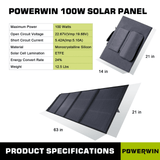 US POWERWIN Foldable Solar Panel PWS100 3 Pack 300W - Apalipapa