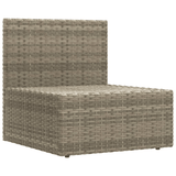 vidaXL 11 Piece Patio Lounge Set with Cushions Gray Poly Rattan - Apalipapa