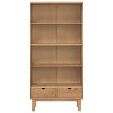 vidaXL Bookcase OTTA with 2 Drawers Brown Solid Wood Pine - Apalipapa