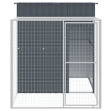 vidaXL Chicken Cage with Run Anthracite 65"x98.8"x71.3" Galvanized Steel - Apalipapa