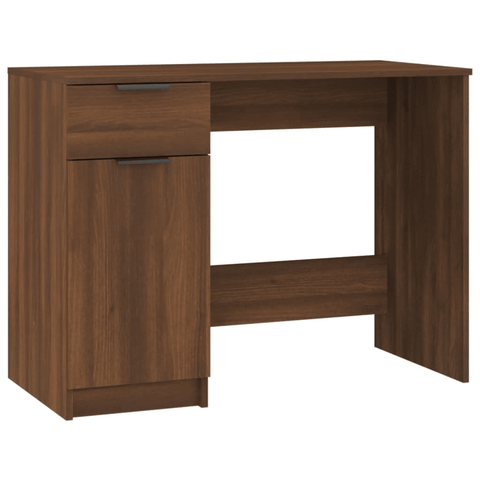 vidaXL Desk Brown Oak 39.4"x19.7"x29.5" Engineered Wood - Apalipapa