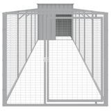 vidaXL Dog House with Run Light Gray 43.3"x239.8"x43.3" Galvanized Steel - Apalipapa