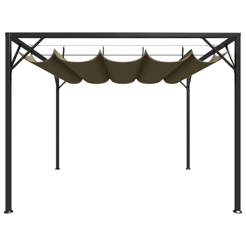 vidaXL Garden Gazebo with Retractable Roof 9.8'x9.8' Taupe 0.6 oz/ft² - Apalipapa