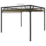 vidaXL Garden Gazebo with Retractable Roof 9.8'x9.8' Taupe 0.6 oz/ft² - Apalipapa