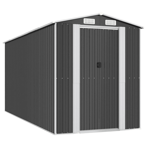 vidaXL Garden Shed Anthracite 75.6"x173.2"x87.8" Galvanized Steel - Apalipapa