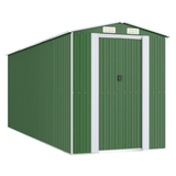 vidaXL Garden Shed Green 75.6"x205.9"x87.8" Galvanized Steel - Apalipapa