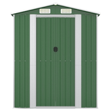 vidaXL Garden Shed Green 75.6"x205.9"x87.8" Galvanized Steel - Apalipapa