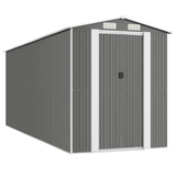 vidaXL Garden Shed Light Gray 75.6"x205.9"x87.8" Galvanized Steel - Apalipapa