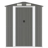 vidaXL Garden Shed Light Gray 75.6"x205.9"x87.8" Galvanized Steel - Apalipapa