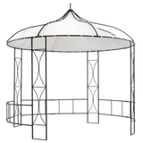 vidaXL Gazebo 118.1"x114.2" White Round - Apalipapa