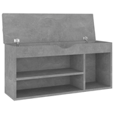 vidaXL Shoe Bench with Cushion Concrete Gray 40.9"x11.8"x19.3" Engineered Wood - Apalipapa