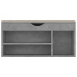 vidaXL Shoe Bench with Cushion Concrete Gray 40.9"x11.8"x19.3" Engineered Wood - Apalipapa