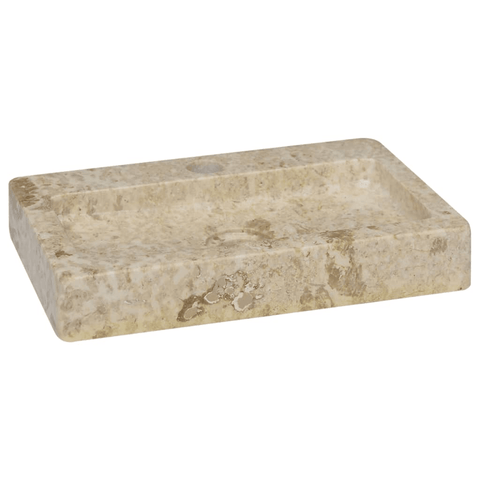 vidaXL Wall-mounted Sink Cream 15"x9.4"x2.6" Marble - Apalipapa