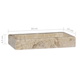 vidaXL Wall-mounted Sink Cream 15"x9.4"x2.6" Marble - Apalipapa