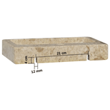 vidaXL Wall-mounted Sink Cream 15"x9.4"x2.6" Marble - Apalipapa