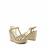 Yellow Snakeskin Wedge Sandals - Apalipapa