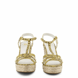 Yellow Snakeskin Wedge Sandals - Apalipapa