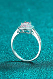 1 Carat Moissanite 925 Sterling Silver Halo Ring - Apalipapa