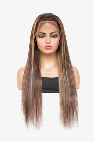 18" 160g Highlight Ombre #P4/27 13x4 Lace Front Wigs Human Virgin Hair 150% Density - Apalipapa