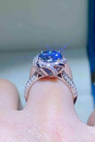 2 Carat Cobalt Blue Moissanite 925 Sterling Silver Ring - Apalipapa