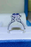 2 Carat Cobalt Blue Moissanite 925 Sterling Silver Ring - Apalipapa