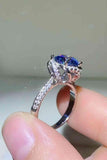 2 Carat Cobalt Blue Moissanite 925 Sterling Silver Ring - Apalipapa