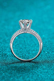 2 Carat Moissanite 925 Sterling Silver Side Stone Ring - Apalipapa