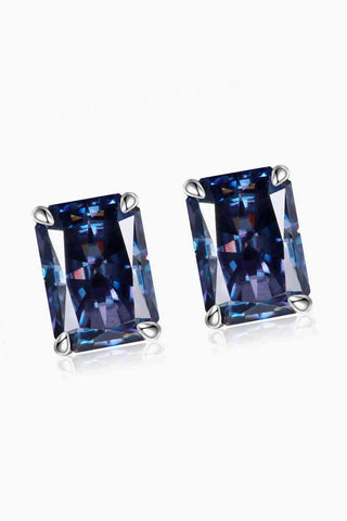 2 Carat Rectangle Moissanite 4-Prong Stud Earrings - Apalipapa