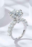 3-Carat Moissanite Platinum-Plated Side Stone Ring - Apalipapa