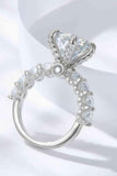 3-Carat Moissanite Platinum-Plated Side Stone Ring - Apalipapa