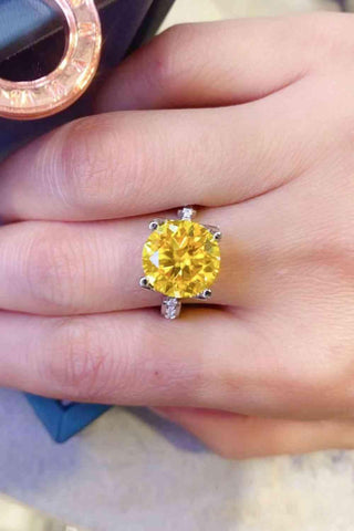 5 Carat Moissanite 925 Sterling Silver Ring in Banana Yellow - Apalipapa