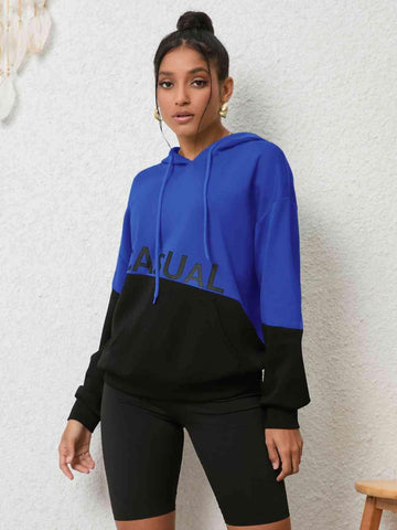 CASUAL Graphic Two-Tone Hoodie - Apalipapa