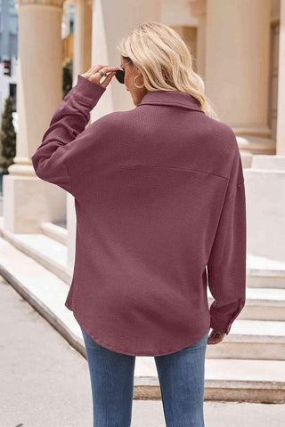 Collared Neck Dropped Shoulder Shirt - Apalipapa