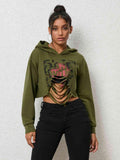 Cutout Long Sleeve Hoodie - Apalipapa