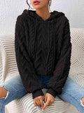 Drawstring Long Sleeve Hoodie - Apalipapa