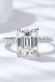 Emerald Cut 4 Carat Moissanite Side Stone Ring - Apalipapa