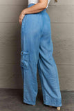 GeeGee Out Of Site Full Size Denim Cargo Pants - Apalipapa